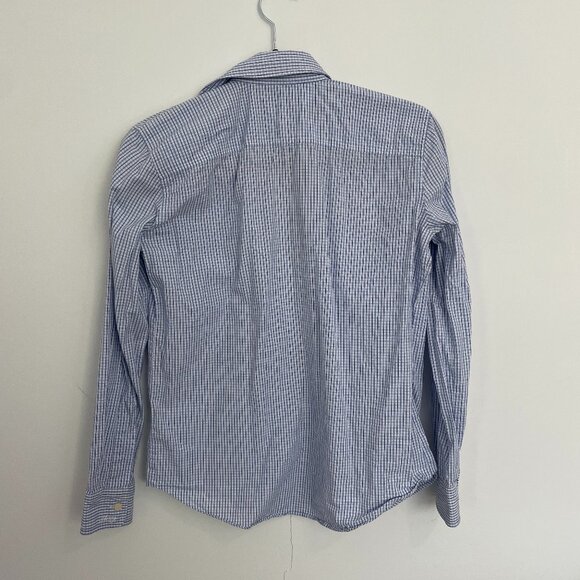 Vintage DKNY Blue & White Gingham Cotton Button-Down Shirt - Picture 3 of 6